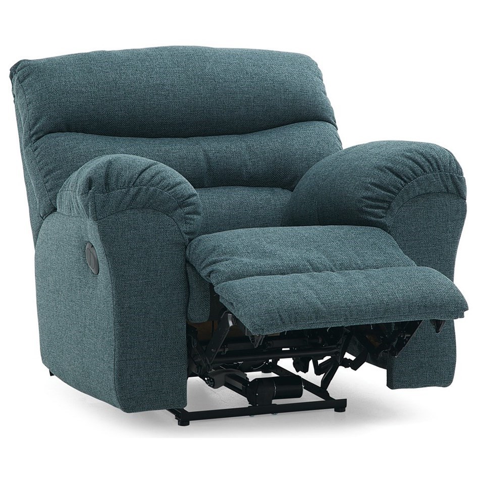 Teal rocker top recliner chair